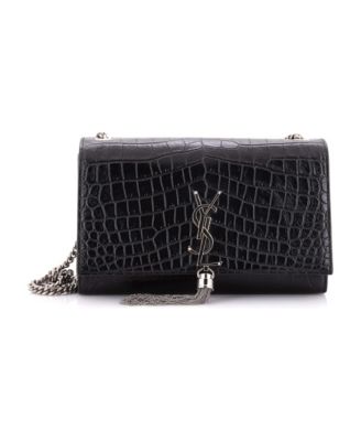Medium Classic Monogram Tassel Crossbody Bag Embossed Leather