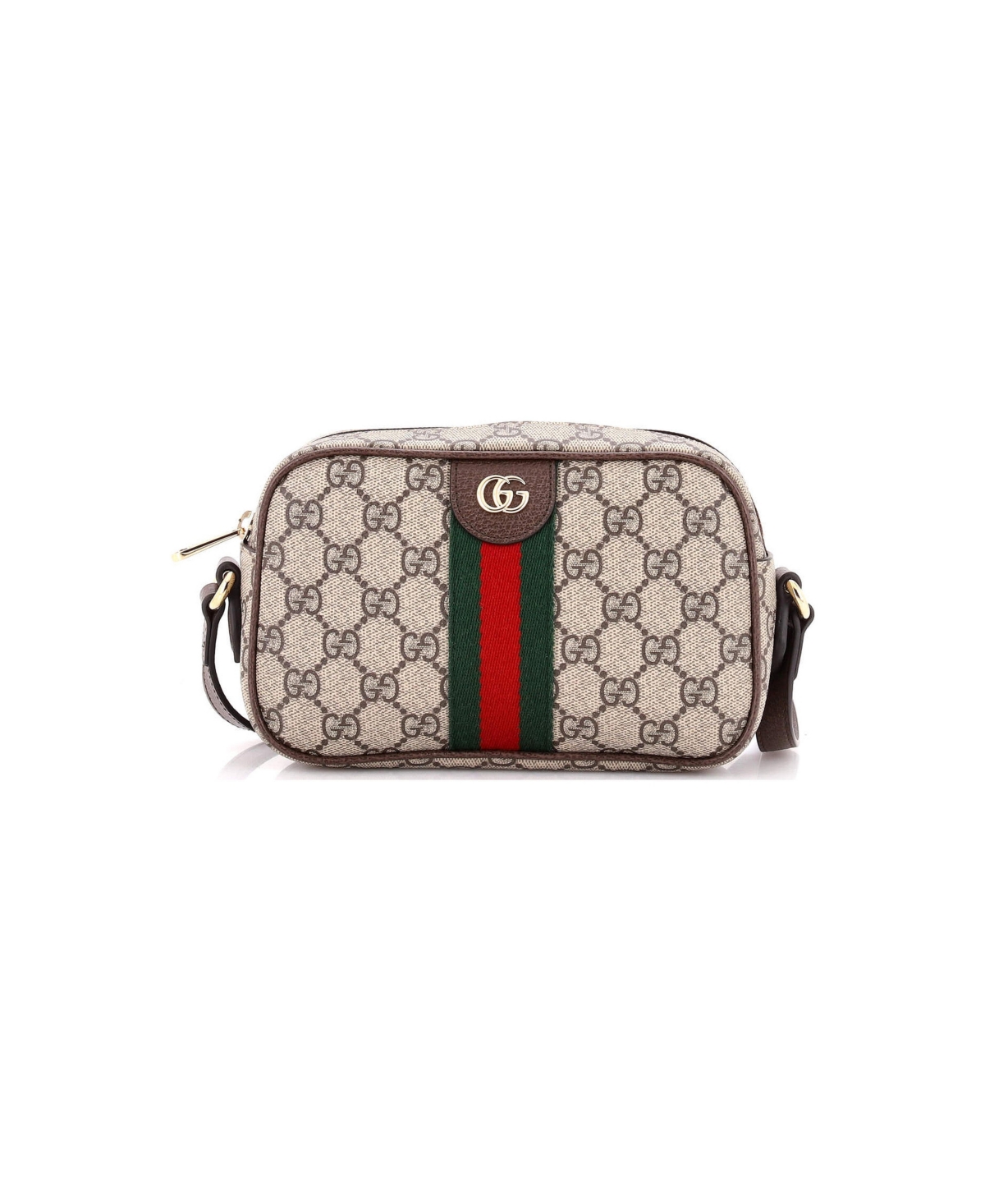Pre-Owned Gucci Small Ophidia Camera Bag Gg Coated Canvas and Leather - Brown