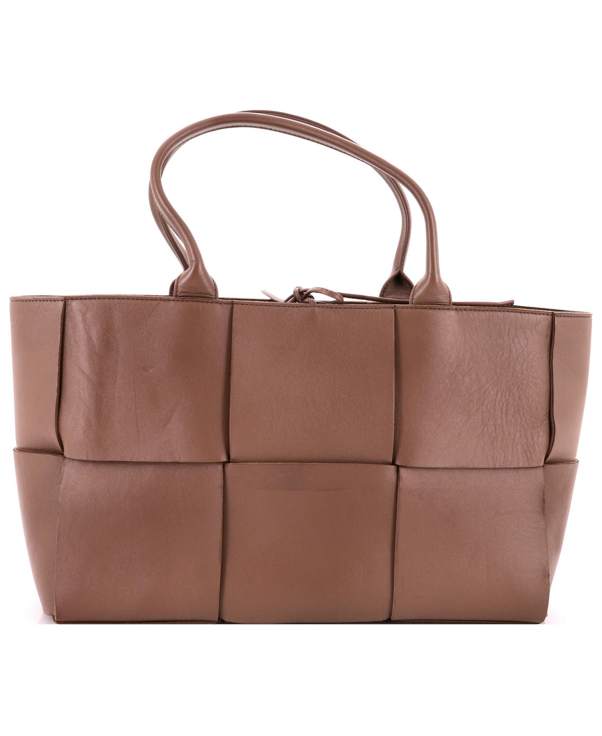 Pre-Owned Bottega Veneta Medium Arco Tote Maxi Intrecciato Leather - Brown