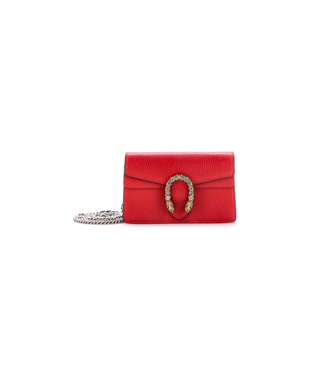 Pre-Owned Gucci Super Mini Dionysus Bag Leather - Red