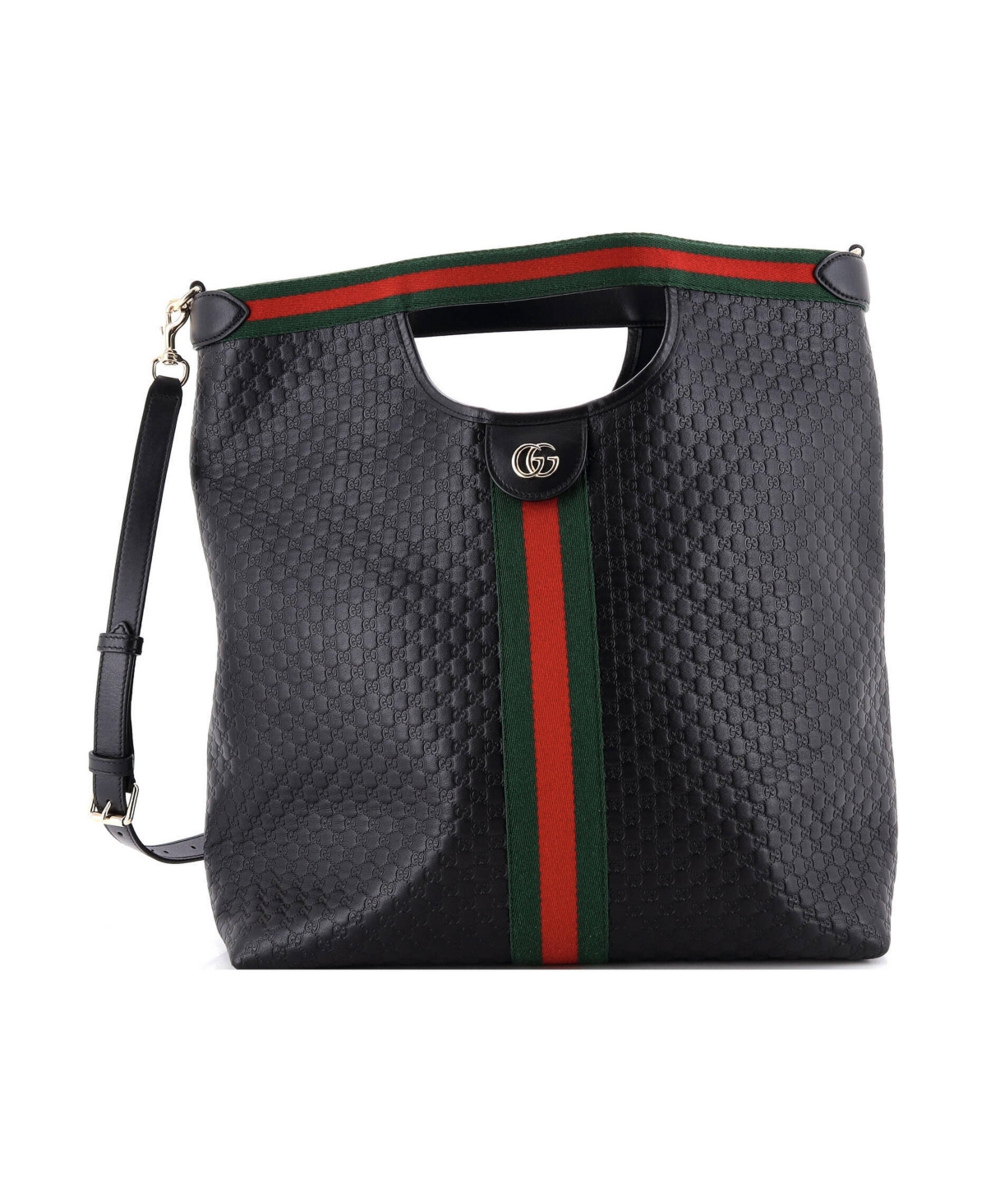 Pre-Owned Gucci Large Giglio Convertible Shopper Tote Guccissima Leather