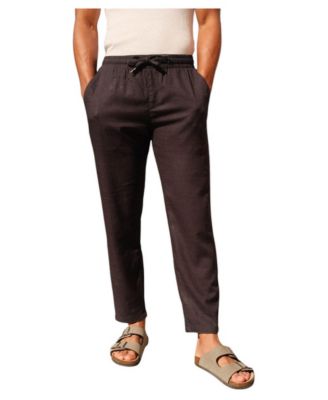 Men's Walker and Hunt Linen Blend Cropped Pants