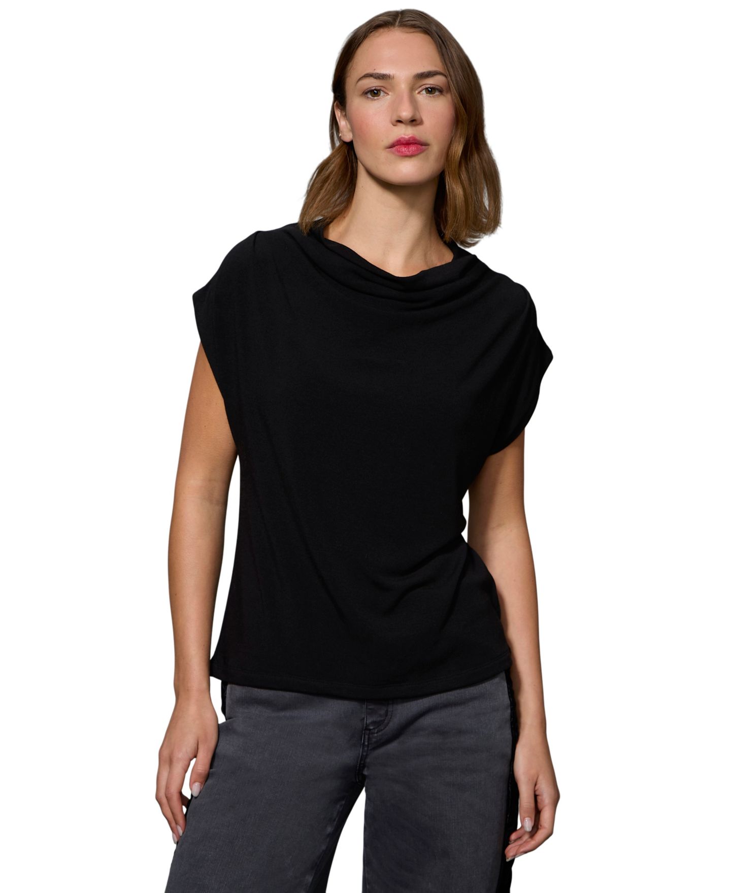 Женская футболка Sanctuary Frankie Cowl Neck Sleeveless, цвет: Чёрный — фото 1