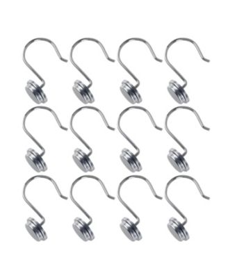Rust-Resistant Metal Shower Curtain Hooks, Decorative Round Base Design