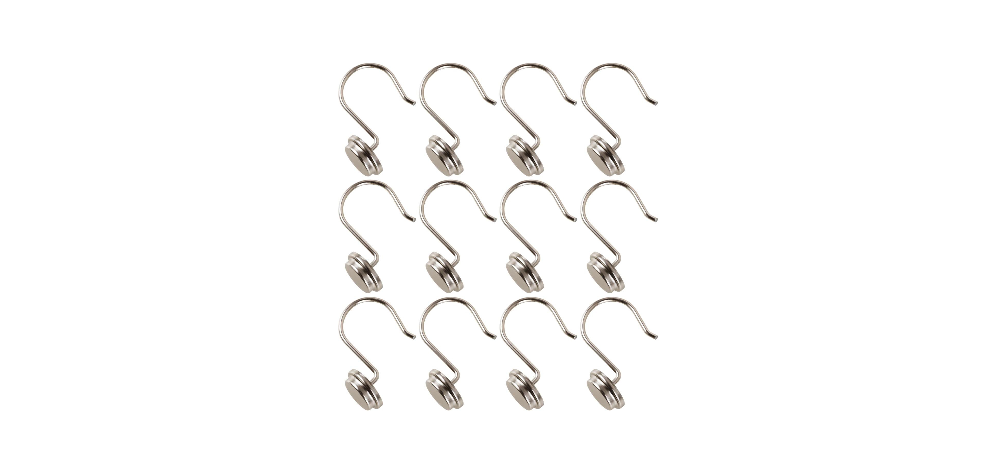 Utopia Alley Rust-Resistant Metal Shower Curtain Hooks, Decorative Round Base Design
