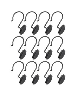 Rust-Proof Zinc Shower Curtain Hooks with Octagon-Shaped end, Shower Hooks Hangers for Bathroom