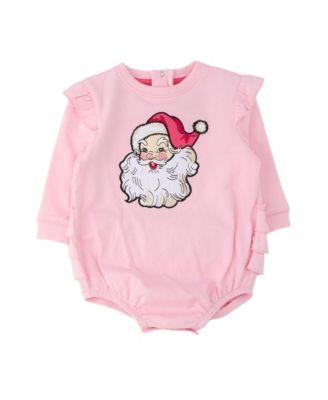 Baby Girls 0-24M Applique Sweatshirt Bubble Romper