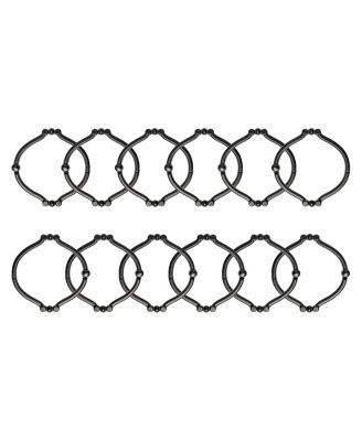 Rust-Proof Zinc Shower Curtain Hooks with Clasp Closure, Shower Hooks Hangers for Bathroom