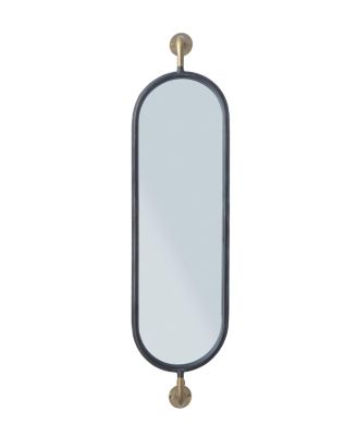 Oval Metal Framed Wall Mirror with Brackets