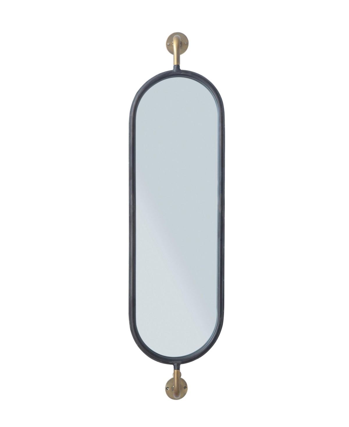 Storied Home Oval Metal Framed Wall Mirror with Brackets