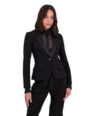 Women's Smart Crepe Satin-Lapel Tuxedo Jacket
