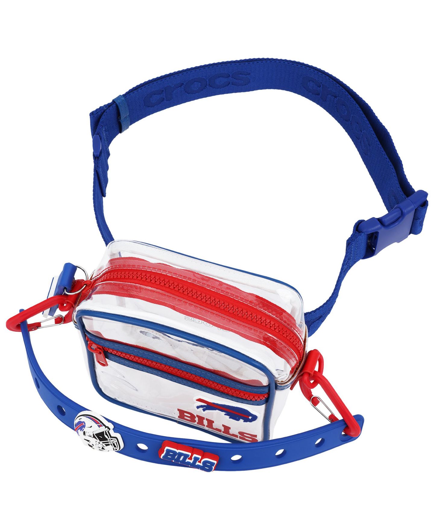 Мужская сумка Crocs Buffalo Bills Clear Stadium-Approved Crossbody, цвет: Синий / Красный — фото 4