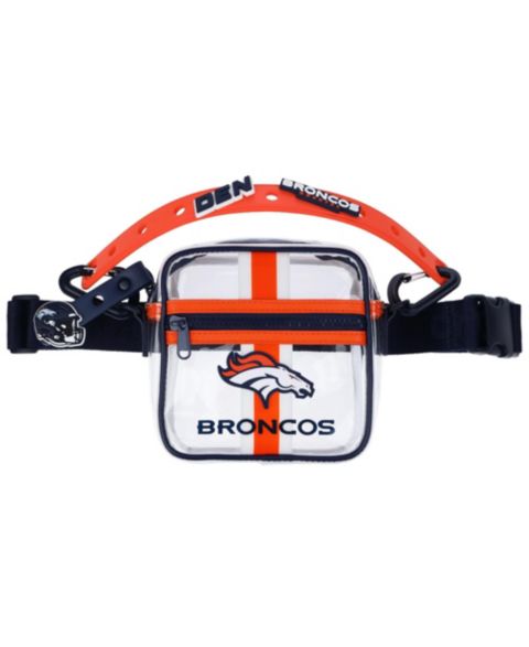 Мужская сумка Crocs Denver Broncos Clear Crossbody Stadium, цвет: Тёмно-синий / Оранжевый