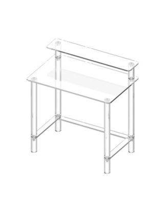 Acrylic Office 19.7 x 31.5 x 34.7 in 2-Tier Monitor Stand Side End Table Nightstand Desk