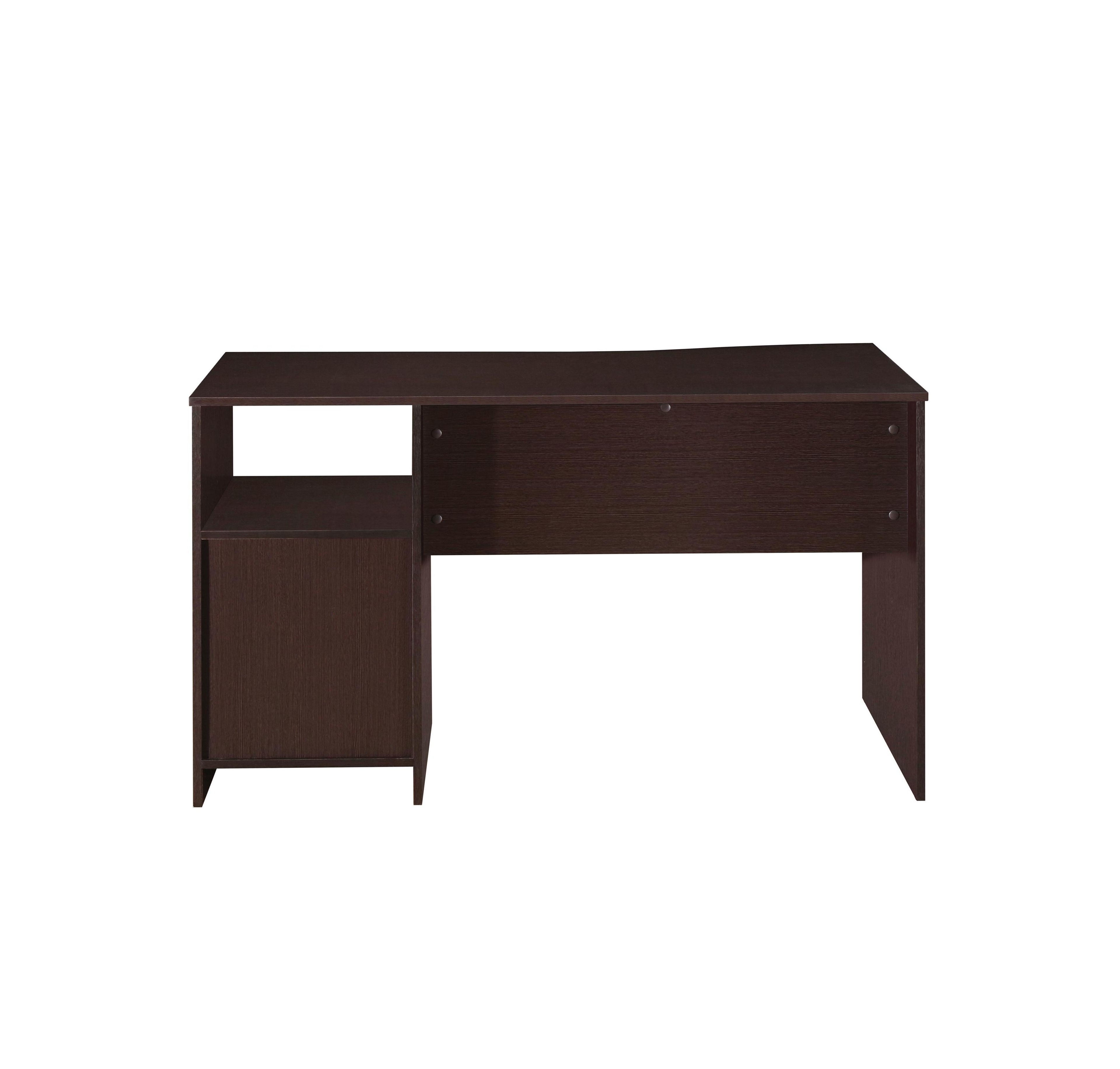 HomeRoots 51" Wood Pedestal Computer Desk With Three Drawers