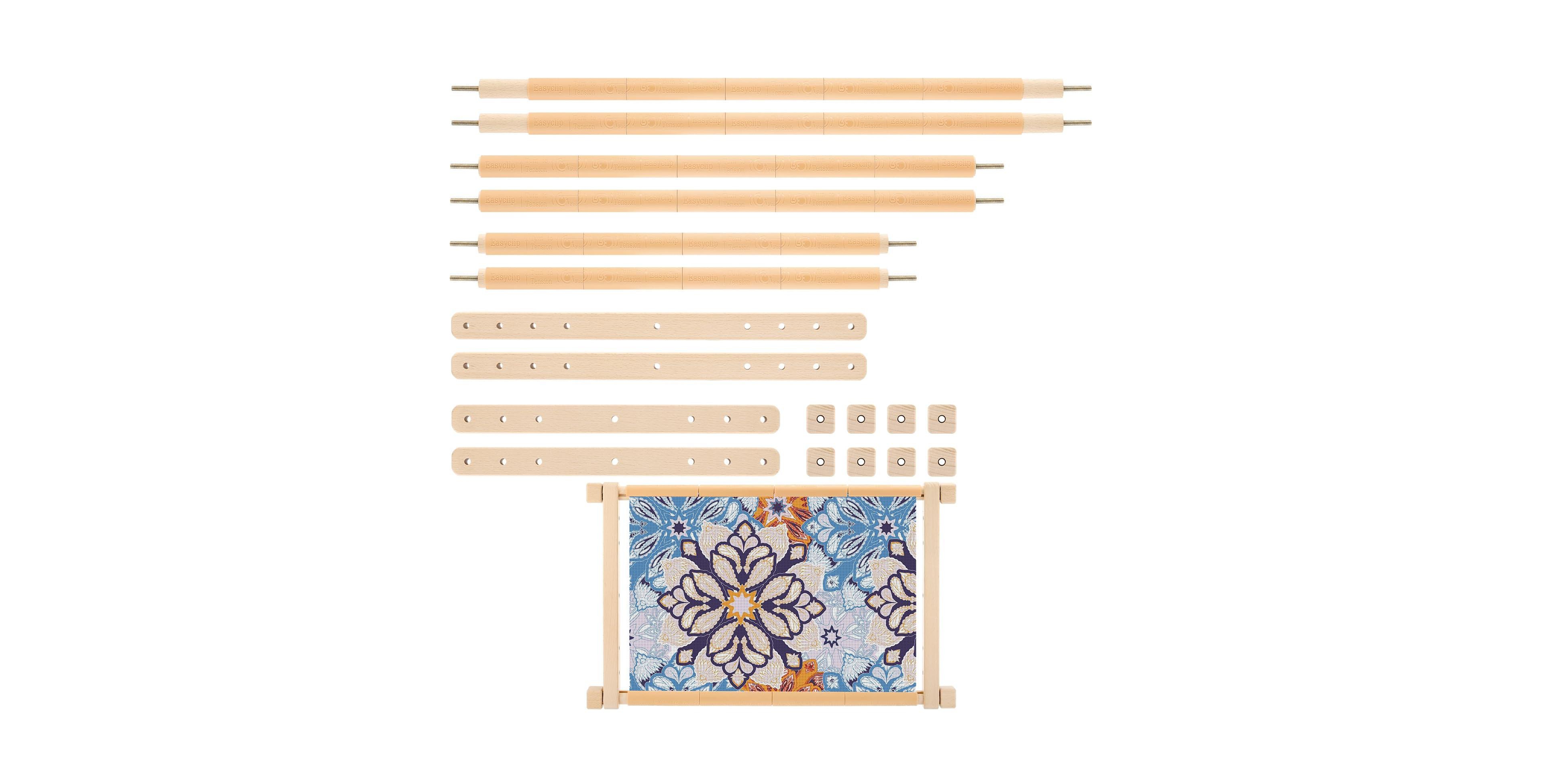 Aeelike Beech Wood Cross Stitch Frame Set With Plastic Clamps Stretcher Bars Embroidery Holder