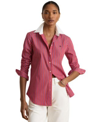 Women's Classic Fit Striped Broadcloth Shirt