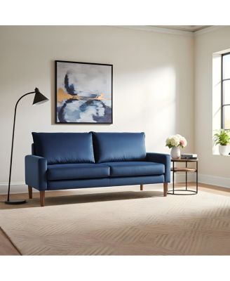 Modern Minimalist Velvet 3-Seater Sofa with Wood Frame