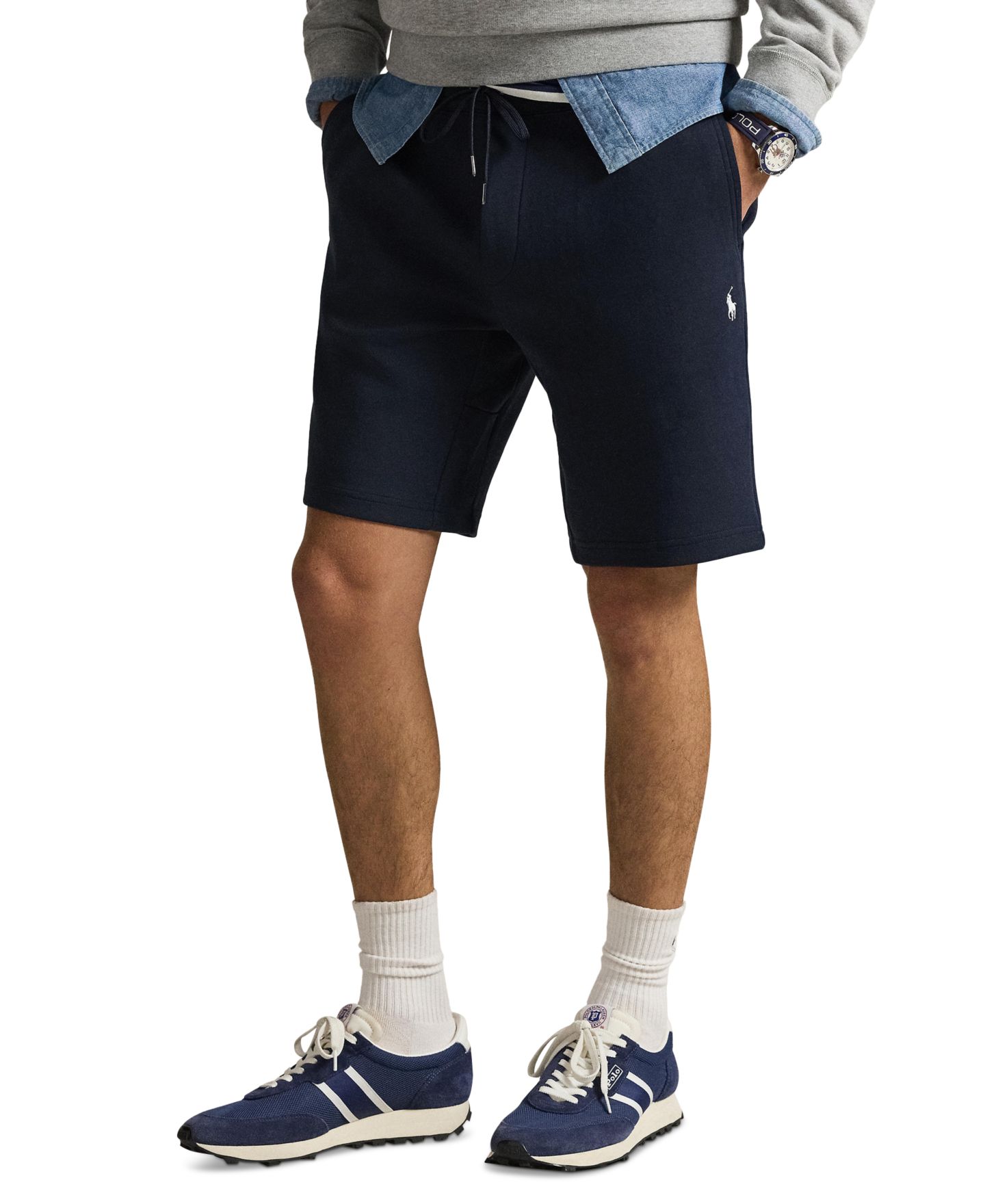 Мужские шорты Polo Ralph Lauren 9-Inch Double-Knit Short, цвет: Тёмно-синий — фото 3