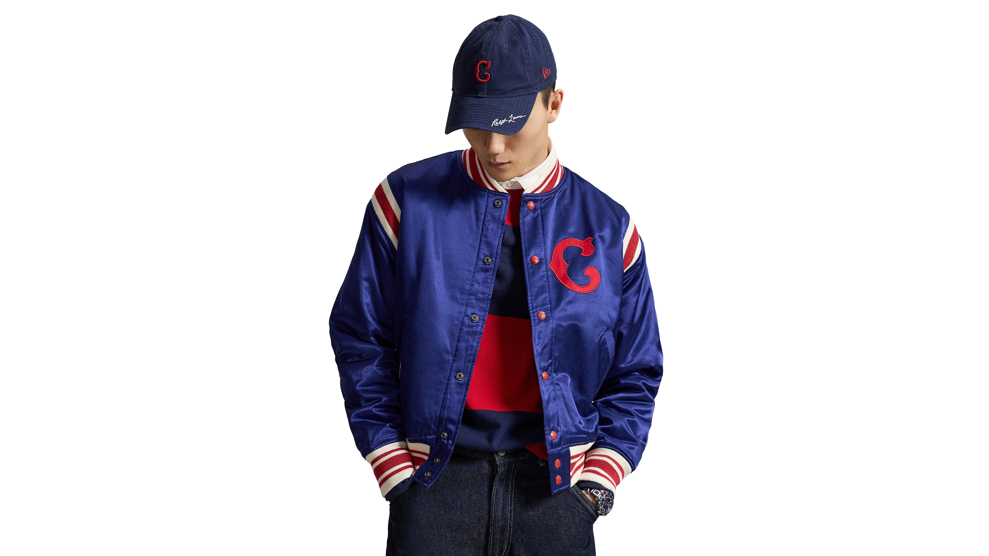 Polo Ralph Lauren Men's Ribbed Baseball Collar Jacket