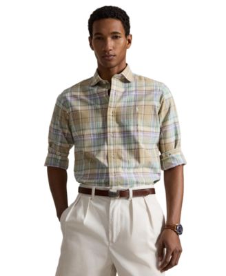 Men's Custom-Fit Plaid Oxford Shirt