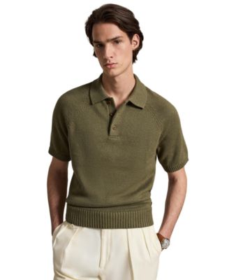Men's Thick-Gauge Cotton Polo Sweater