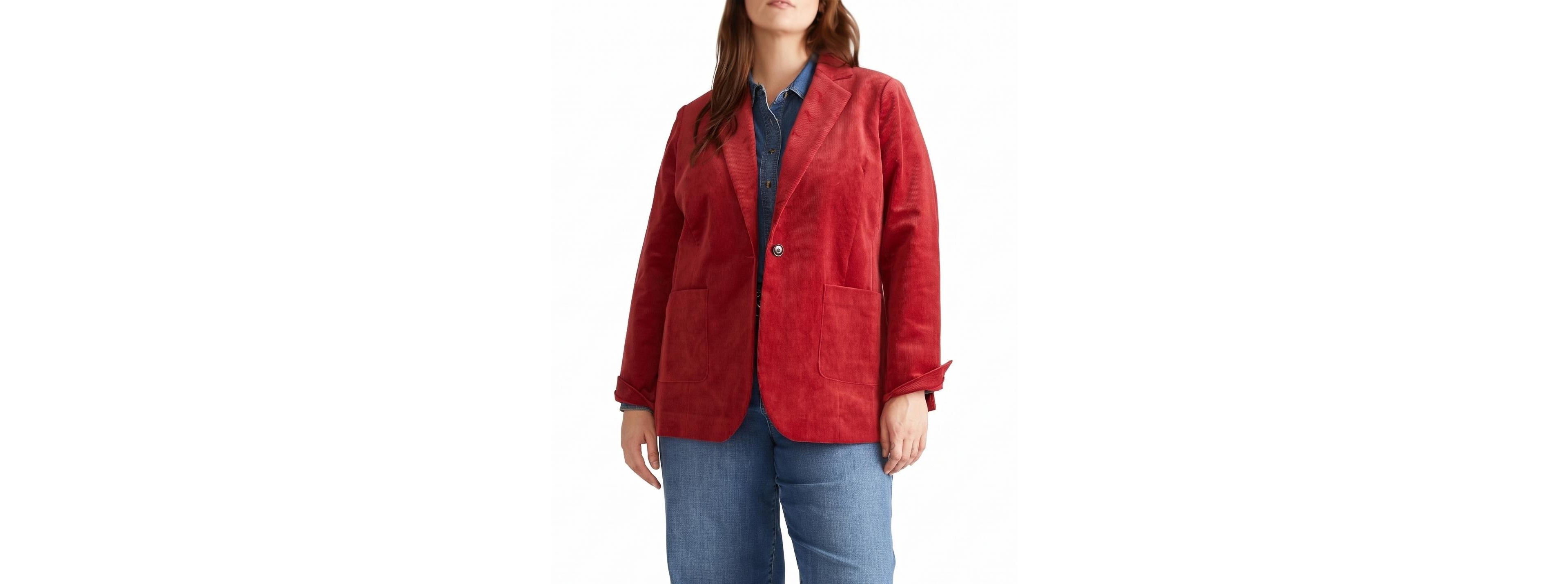 Universal Standard Plus Davis Single-Button Corduroy Blazer