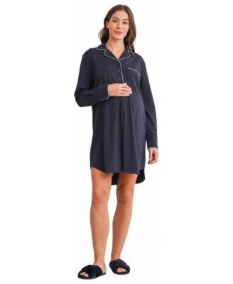 Maternity Nursing Long Sleeve Nightshirt