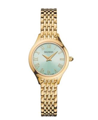 Women's Swiss Quartz Balmain II XS Green Dial Gold-Tone Stainless Steel Bracelet Watch 25mm