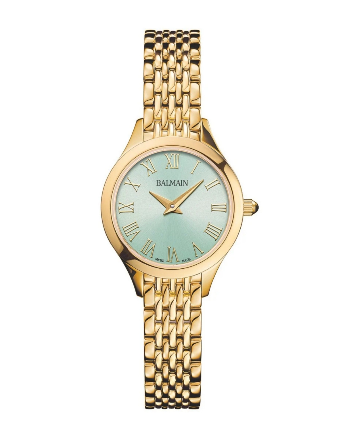 Balmain Women's Swiss Quartz Balmain Ii Xs Green Dial Gold-Tone Stainless Steel Bracelet Watch 25mm