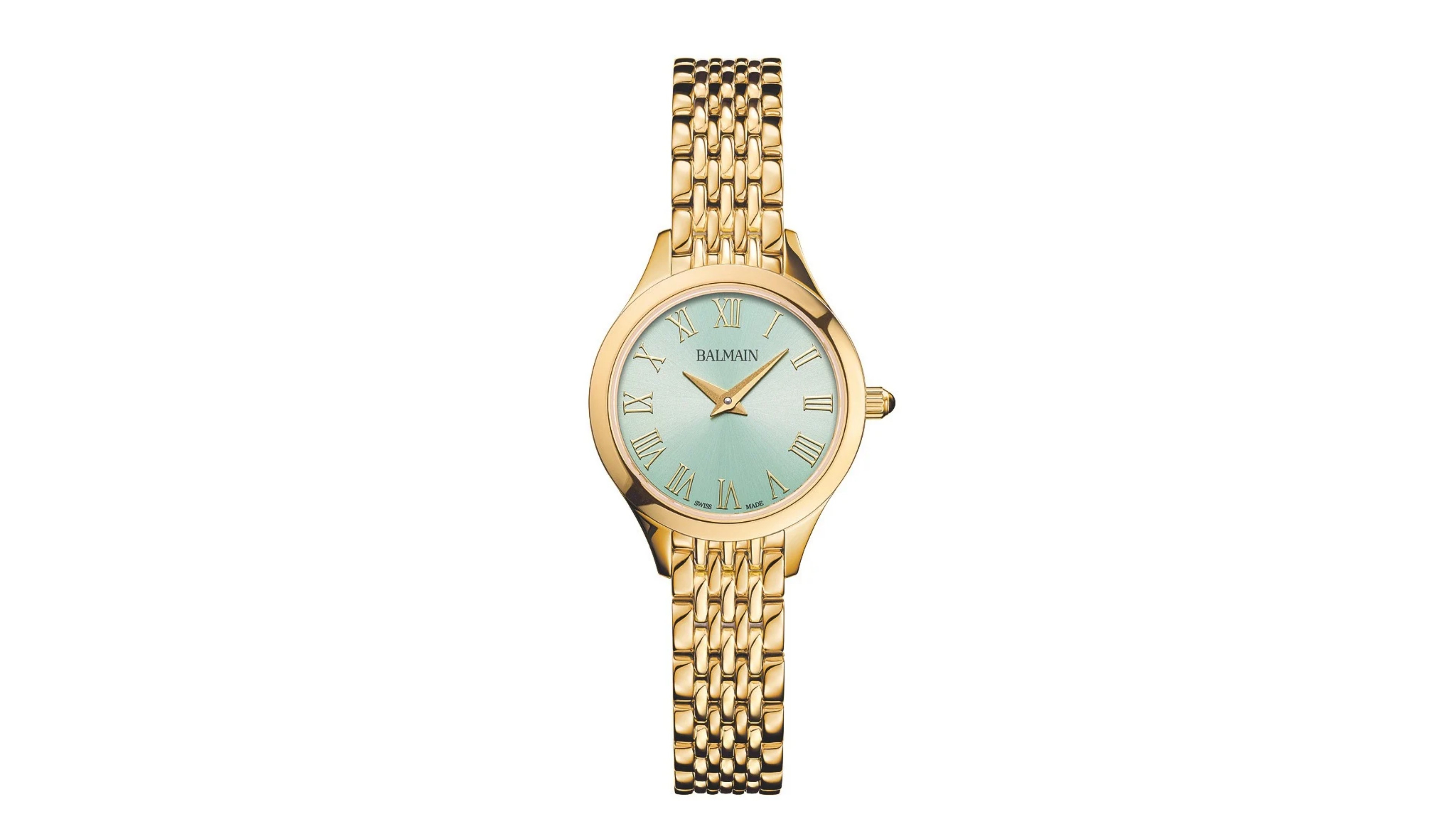 Balmain Women's Swiss Quartz Balmain Ii Xs Green Dial Gold-Tone Stainless Steel Bracelet Watch 25mm