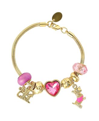 Crystal and Glass Gold-Tone Scottie Dog Bracelet
