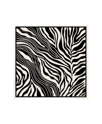 Zebra Wave Silk Double-Sided Scarf, 25" x 25"