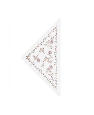 Dawn Garden Triangle Silk Floral-Print Scarf