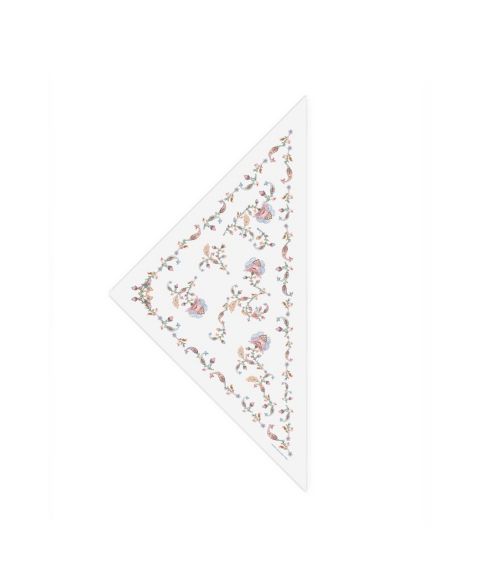 Женский шарф Jessie Zhao New York Dawn Garden Triangle Silk Floral-Print, цвет: Белый