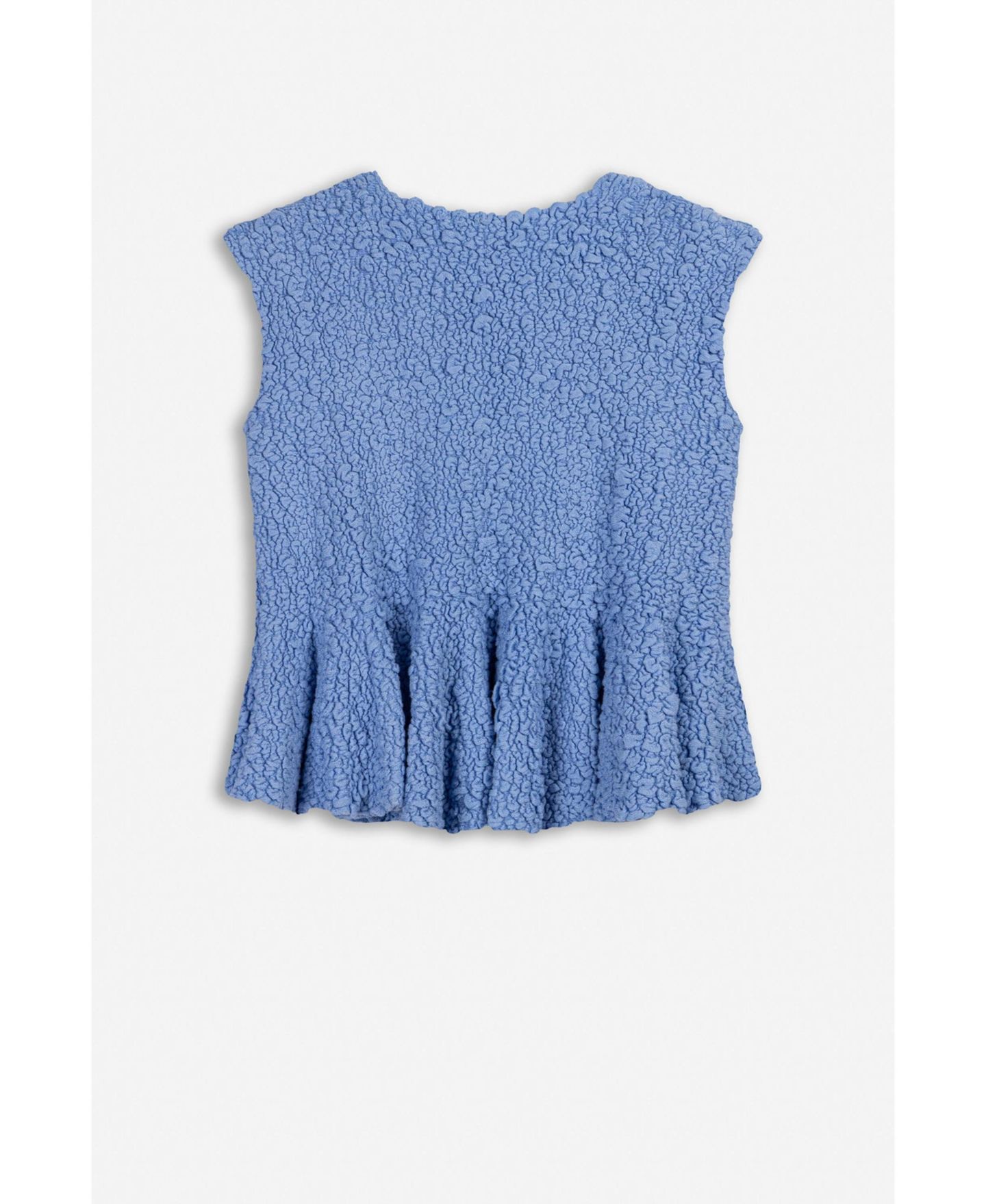 Женский топ NOCTURNE Sleeveless Crewneck Peplum, цвет: Синий — фото 6