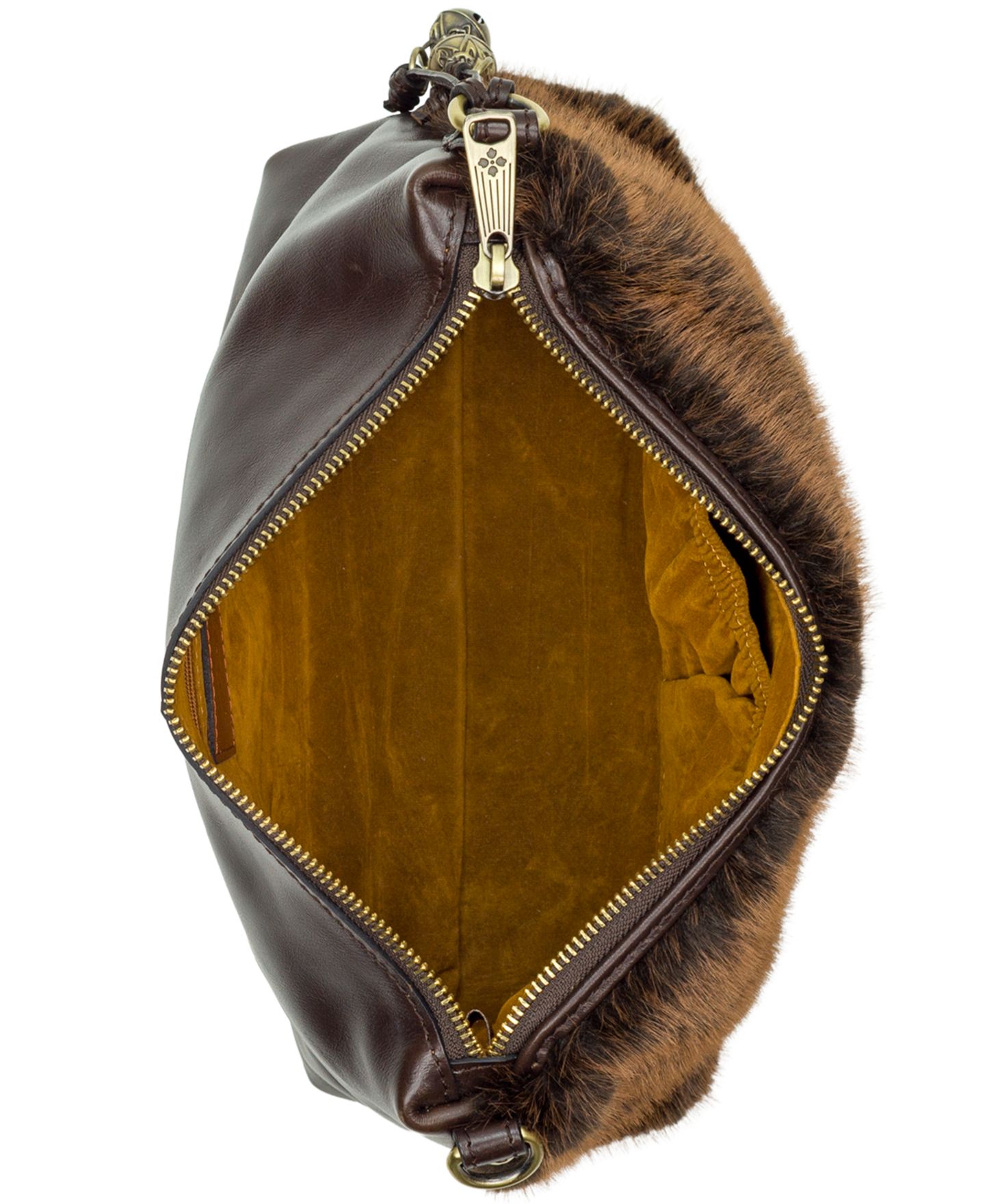 Женская сумка Patricia Nash Small Kolena Faux Fur Shoulder, цвет: Коричневый — фото 4