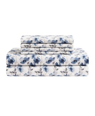 Elegant Floral Microfiber 6-Piece Sheet Set, Queen