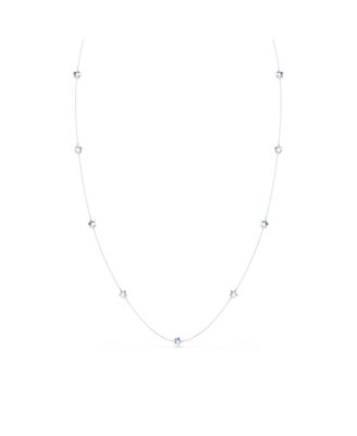 Rhodium-Plated Crystal Star Long Necklace