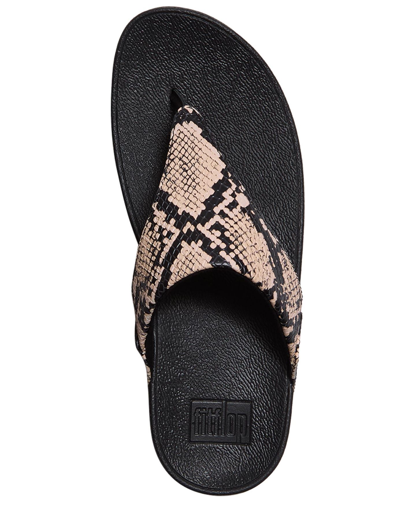 Женские сандалии FitFlop Lulu Toe-Post Wedge, цвет: Чёрный — фото 15