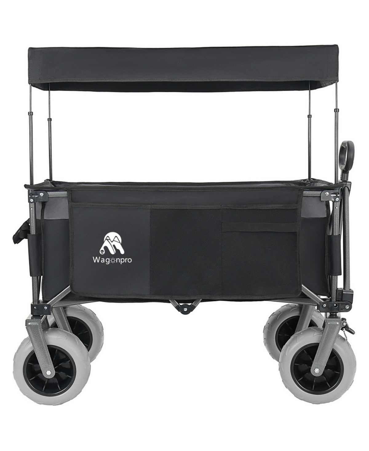 ECHTPeak Folding Wagon Cart with Removable Canopy,480LBS 120L Utility 9"x4" Beach Balloon Wheels for Beach,Camping,Grocery,Sports