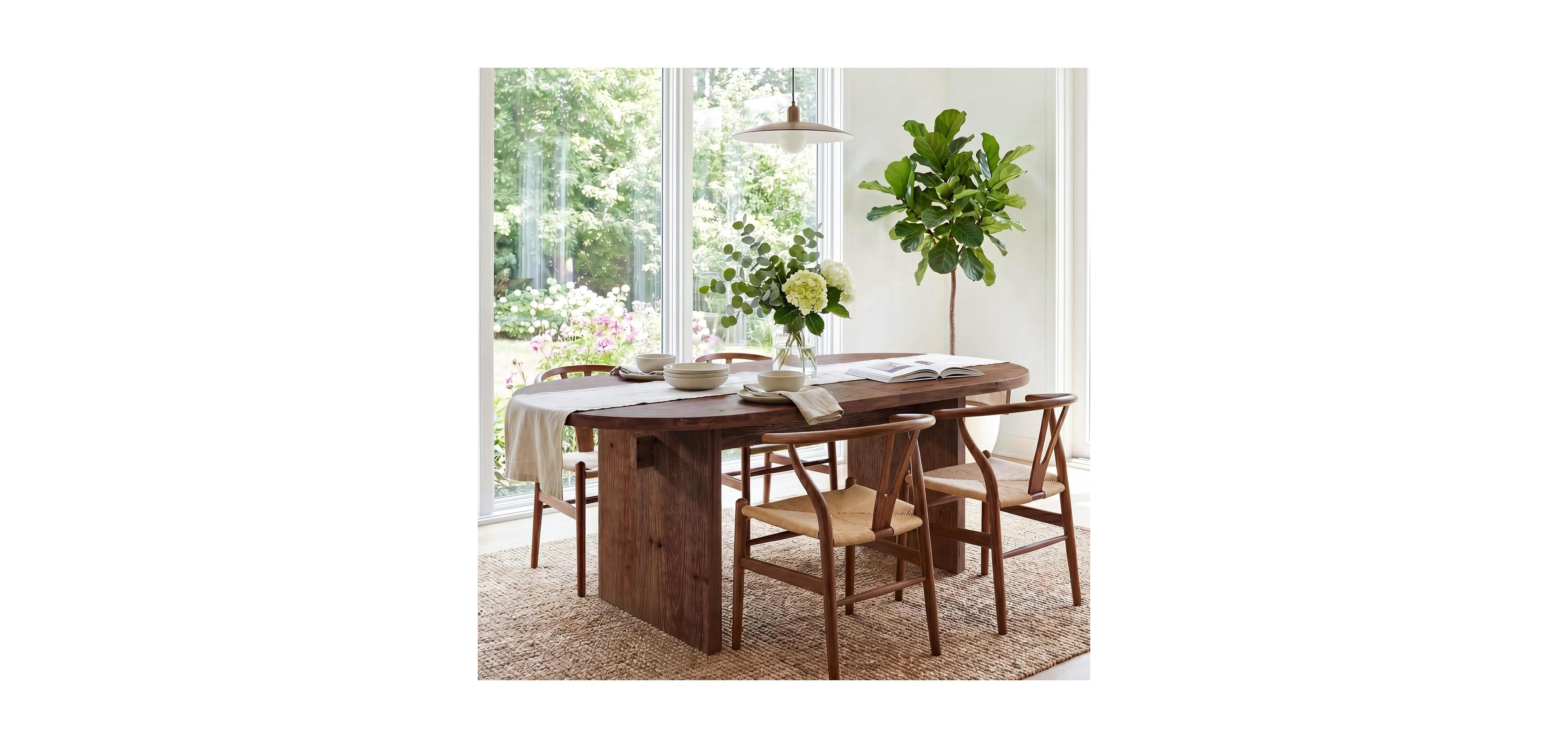 Tribesigns 63-Inch Oval Dining Table for 4-6