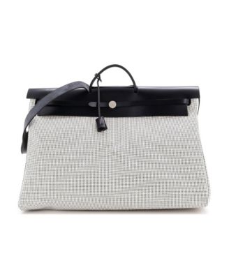 Pre-Owned HERMES Herbag Cabine Criss Viking Toile and Leather