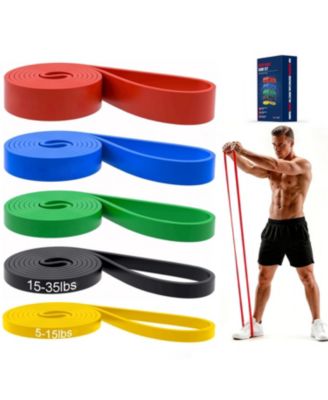 5 Level Resistance Bands Set For Full Body Workout Physical Therapy Stretching