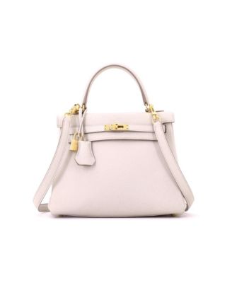 Pre-Owned HERMES Kelly 25 Handbag Light Togo with Gold Hardware
