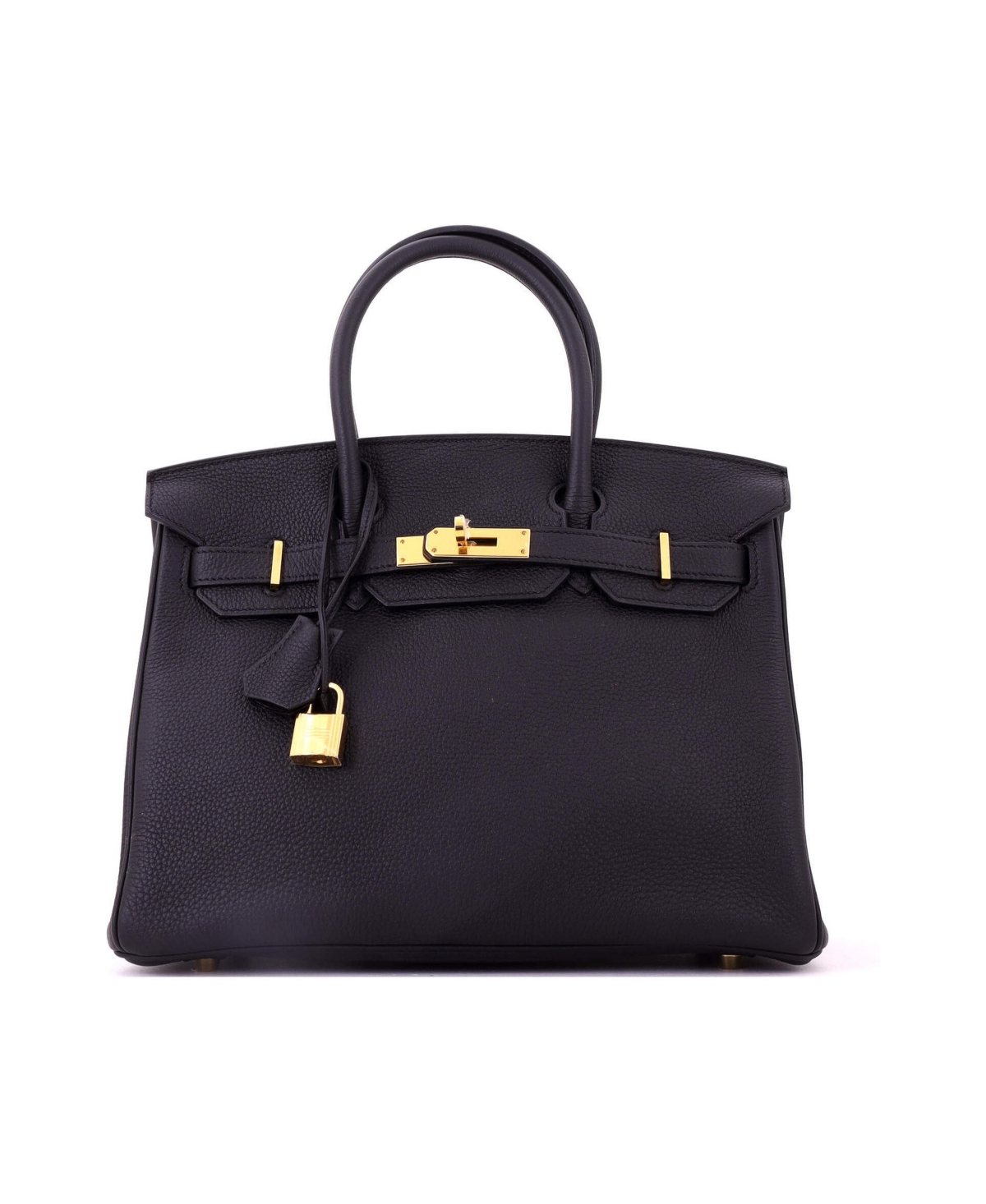 Pre-Owned Hermes Birkin 30 Handbag Black Togo with Gold Hardware - Black
