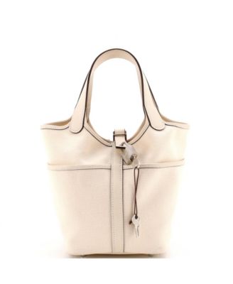 Pre-Owned HERMES PM Cargo Picotin Lock Bag Canvas and Swift