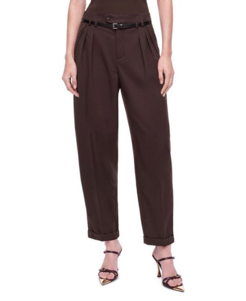 Женские брюки NOCTURNE Belted Pleat Front, цвет: Коричневый