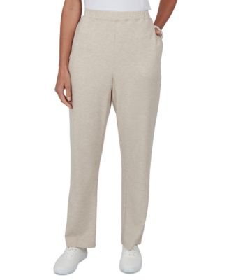 Petite Pull-On Elastic Waist Straight Pants