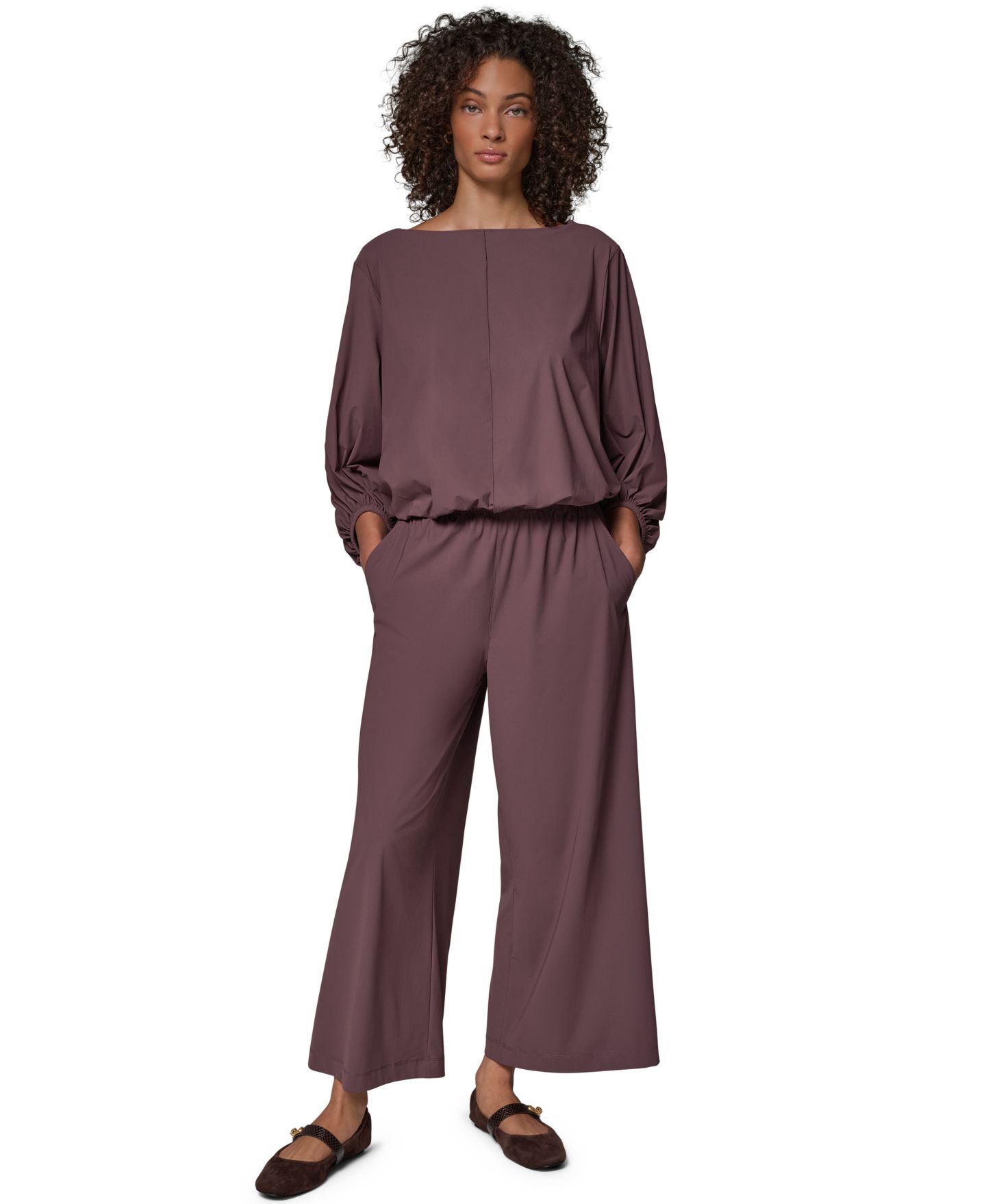 Женская блузка Donna Karan Weekend 4-way Stretch Knit Boat Neck Balloon Sleeve Blouse, цвет: Чёрный — фото 10